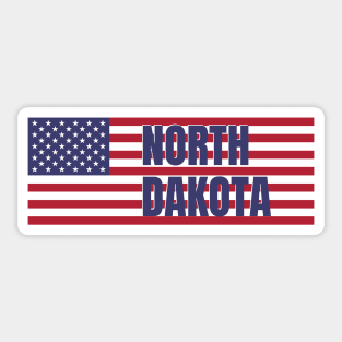 North Dakota State in American Flag Sticker